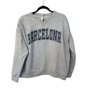Hu0026M | Tops | H M Barcelona Long Sleeve Light Grey Sweatshirt Size Xl |  Poshmark